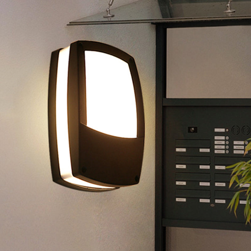Contemporary Outdoor Black Led Wall Lamp - Acrylic Mount Light Fixture