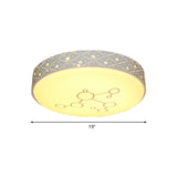 Modern Metal Flush Mount Led Light Fixture With Hollow Out Design