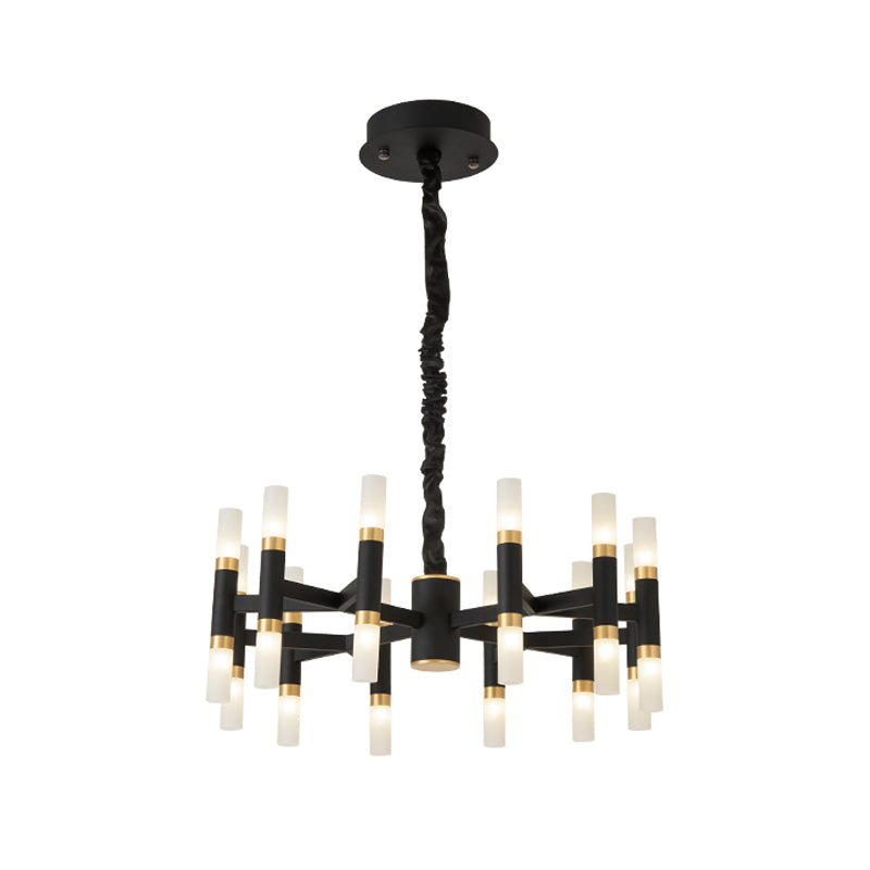Modernist 24-Light Led Radial Ceiling Lamp In Black/Gold Or White/Gold