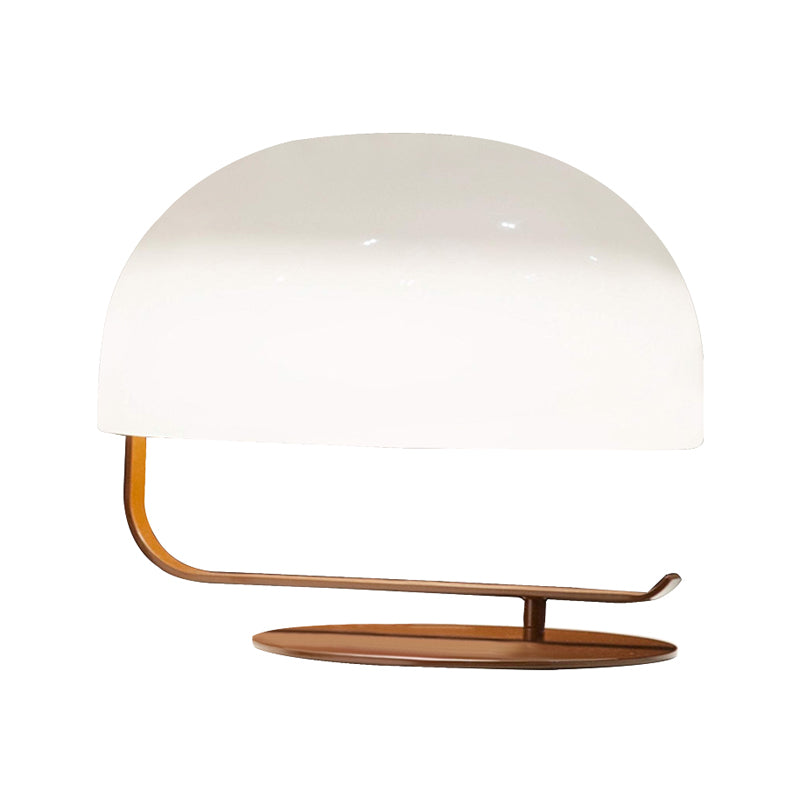 Contemporary Mushroom Night Table Lamp In White/Brown
