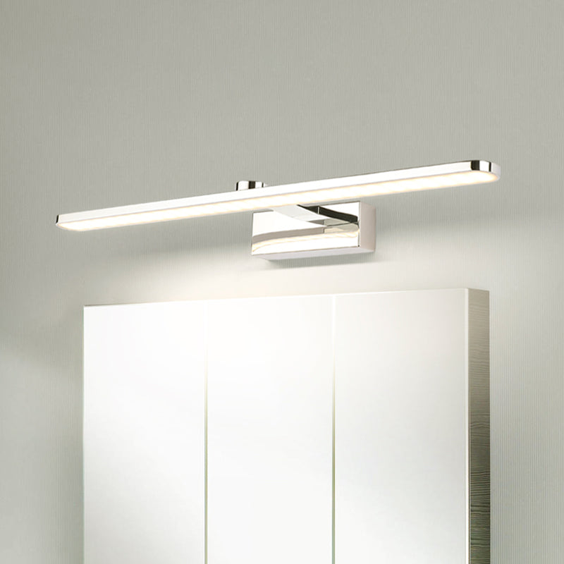 Elongated Acrylic Vanity Lighting 16/17/23 Led Wall Light Sconce For Bathroom White Finish
