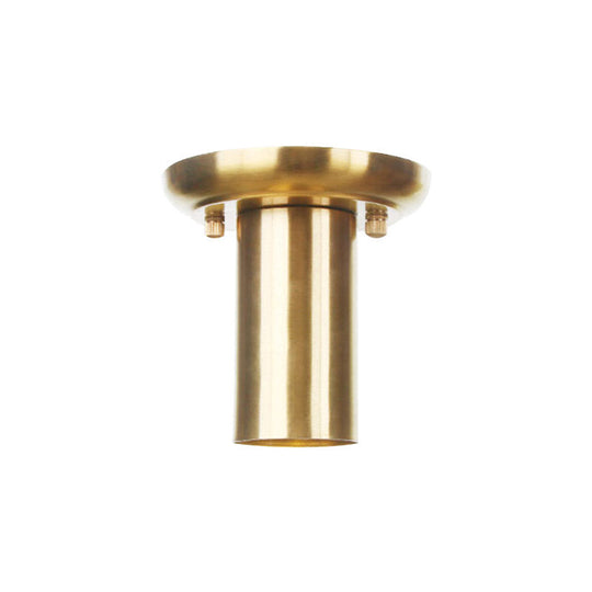 Gold Finish Metal Tubular Industrial Ceiling Flush Mount With 1 Head Ideal For Foyer Lighting
