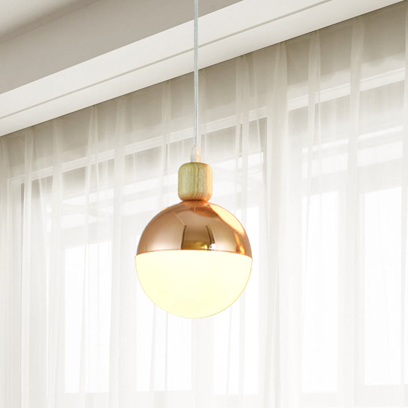 Opal Glass Bedside Pendant Lamp In Modern Gold Sphere Design’ This Revised Title Maintains The