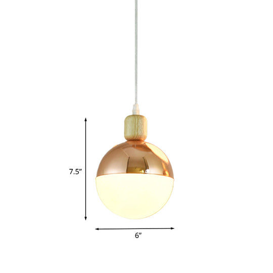 Opal Glass Bedside Pendant Lamp In Modern Gold Sphere Design’ This Revised Title Maintains The