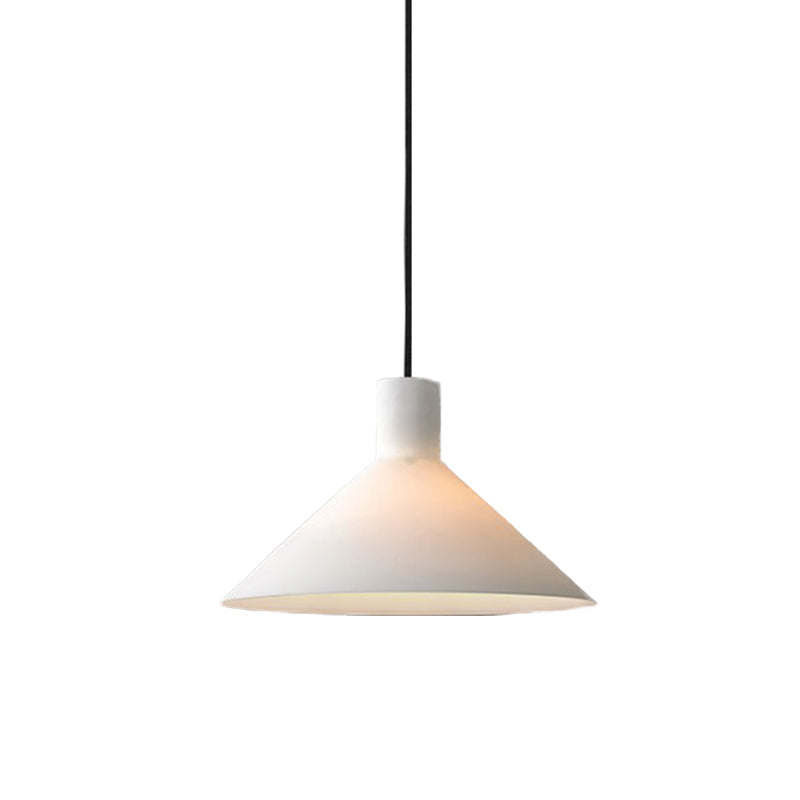 Minimalist White Glass Pendant Ceiling Lamp With Wide Flare Hanging Kit