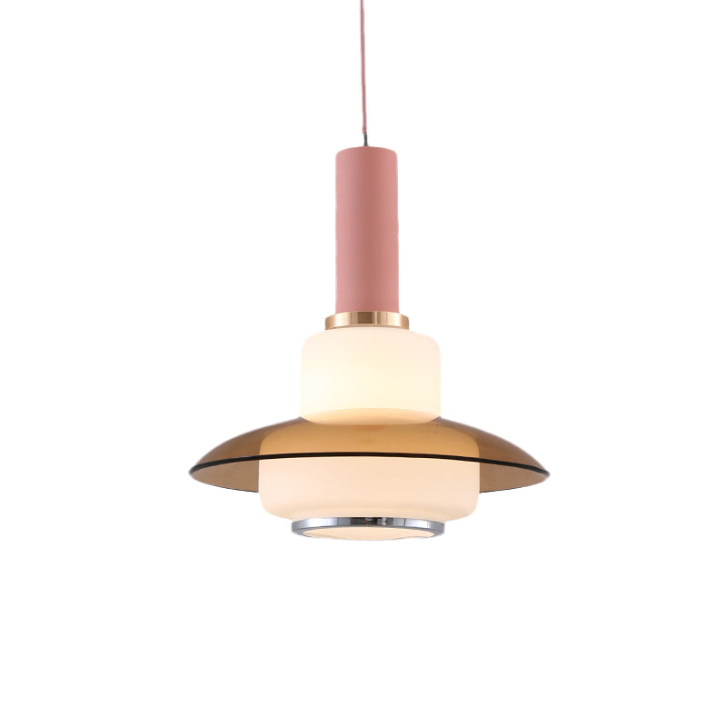 Opal Glass Macaron Gourd Pendant Light In Pink/Light Blue/Gold For Dining Room Ceiling