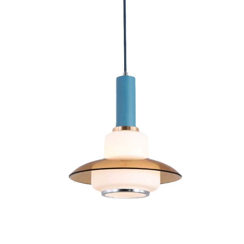 Opal Glass Macaron Gourd Pendant Light In Pink/Light Blue/Gold - Dining Room Ceiling Lamp