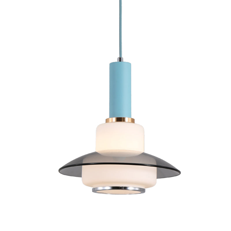 Opal Glass Macaron Gourd Pendant Light In Pink/Light Blue/Gold For Dining Room Ceiling