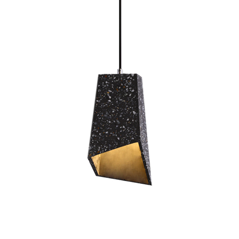 Hanging Geometric Nordic Terrazzo Pendant Lamp - 1 Head White/Black/Red Ideal For Coffee Shop