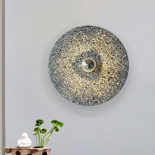 Terrazzo Wall Mounted Light: Designer Style 1-Bulb Sconce For Corridors In Beige & Lake Blue