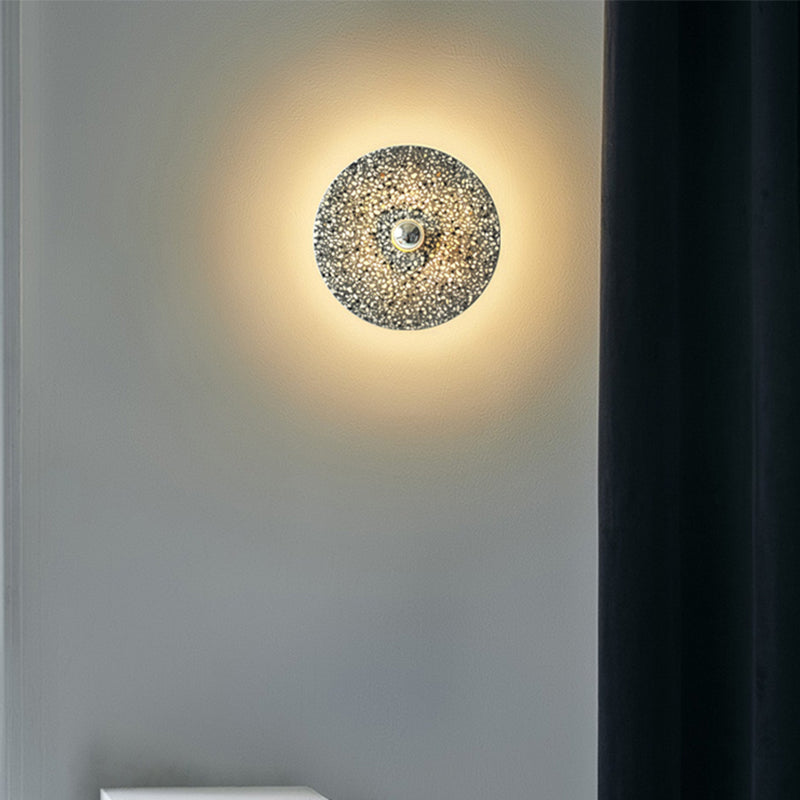 Terrazzo Wall Mounted Light: Designer Style 1-Bulb Sconce For Corridors In Beige & Lake Blue