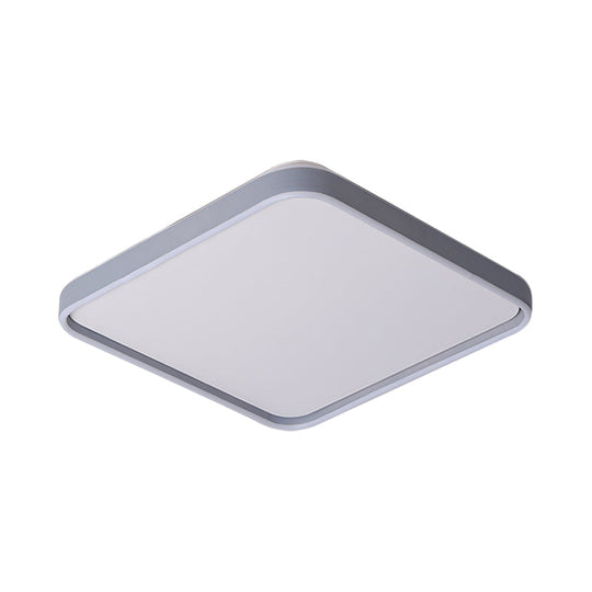 Modern Acrylic Flush Mount Ceiling Light In Grey For 16’/19.5’ Wide Spaces With Led Warm And