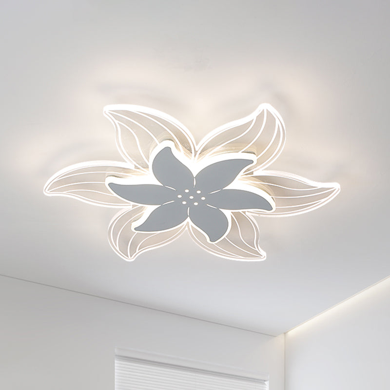 Modernist Led Starfish Ceiling Flush Mount Light Acrylic White Flushmount Warm/White