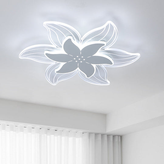 Modernist Led Starfish Ceiling Flush Mount Light Acrylic White Flushmount Warm/White 16.5’/20.5’ W