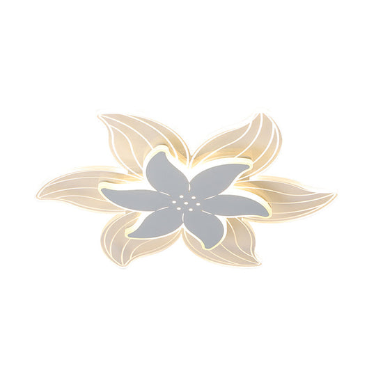 Modernist Led Starfish Ceiling Flush Mount Light Acrylic White Flushmount Warm/White 16.5/20.5 W