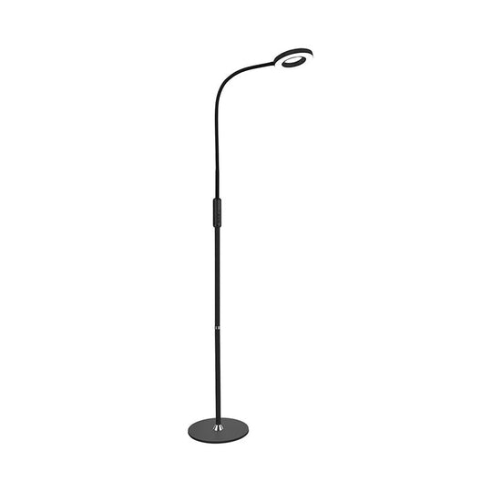 Modern Metal Loop Floor Lamp - White/Black Led Light For Living Room