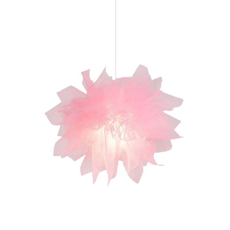Modern Flower Ceiling Pendant Light - Sheer 1 18/27 Width White/Blue/Pink Perfect For Bedrooms