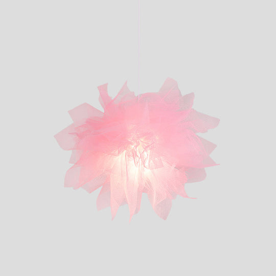 Modern Flower Ceiling Pendant Light - Sheer 1 18/27 Width White/Blue/Pink Perfect For Bedrooms