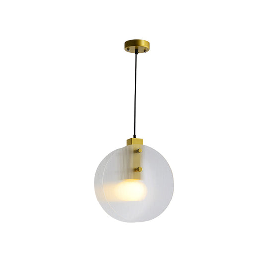 Modern Hanging Light Fixture With Dual Discs White Textured Glass Shade And 1 Bulb