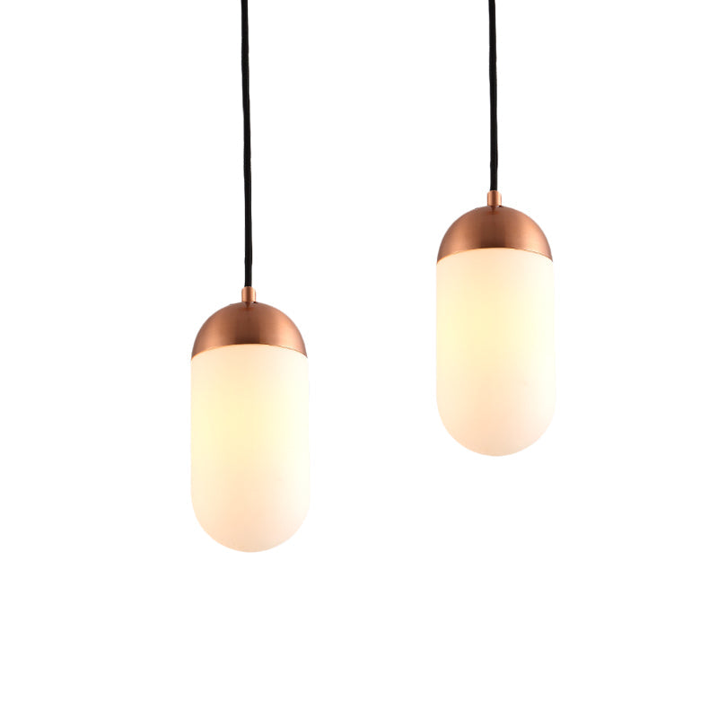 Modern Copper Pendant Lamp With Multi Glass Shades For Bedside And Ceiling Lighting