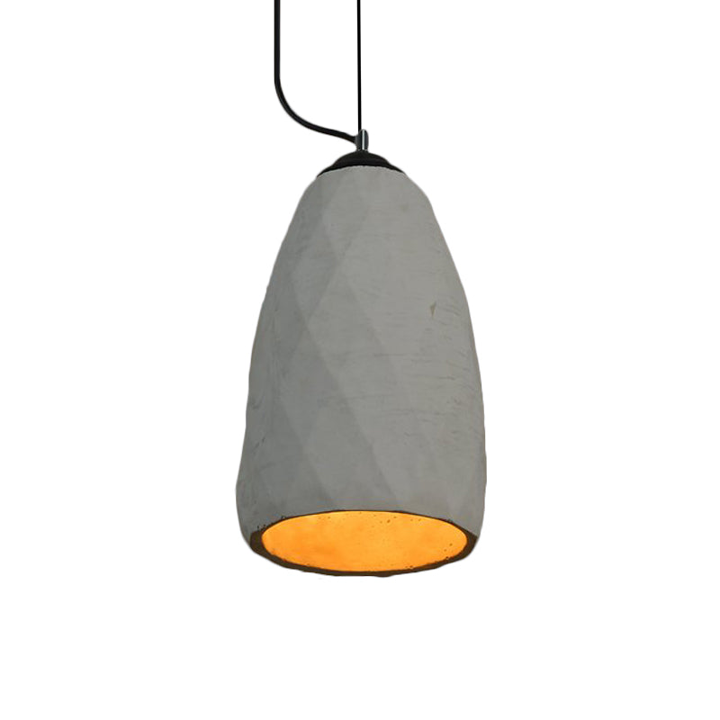 Vintage Grey Cement Mini Pendant Lamp - Dome/Oval Ceiling Light 1-Light 6’/10’ Width