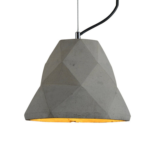 Antiqued Mini Pendant Light With Cement Shade - Grey 7’/10’ W Perfect For Restaurants