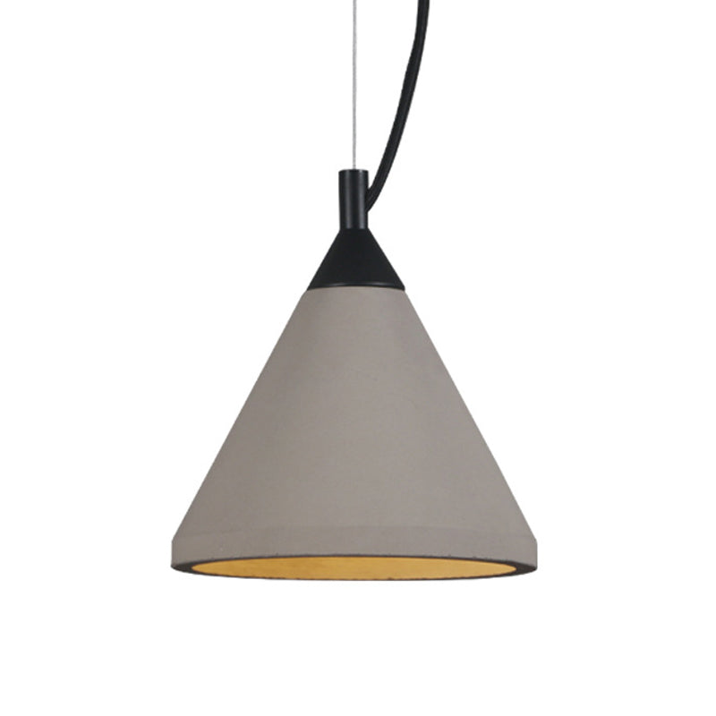 Antiqued Grey Ceiling Pendant Light With Cement Shade
