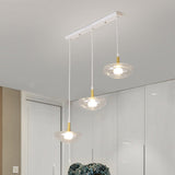 Vintage Oval Clear Glass Chandelier - Elegant Dining Room Pendant Lamp With 3 Bulbs And Stylish
