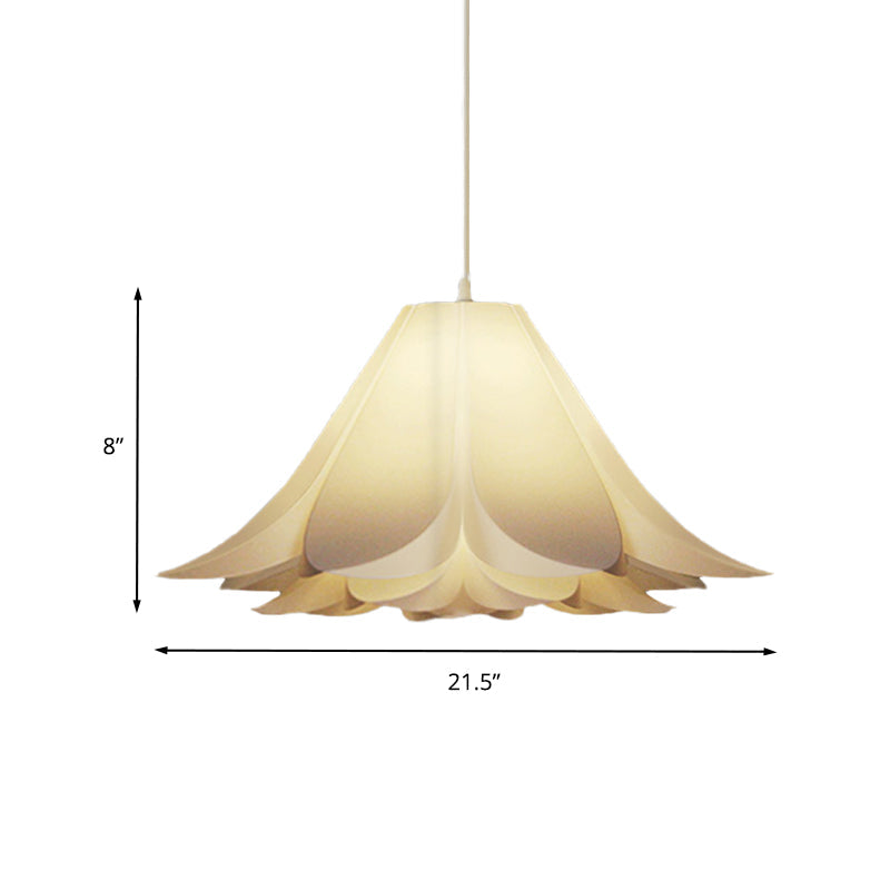 Stylishly Modern White Lily Pendant Lamp With Acrylic Shade