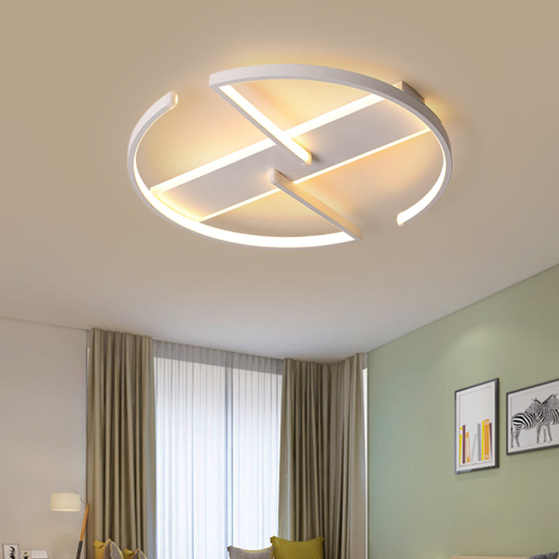 Modernist Led Flush Mount Ceiling Fixture - Acrylic Symmetric Circular Design (16/19.5 Wide) Bedroom
