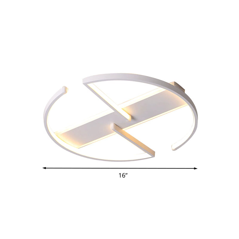 Modernist Led Flush Mount Ceiling Fixture - Acrylic Symmetric Circular Design (16/19.5 Wide) Bedroom