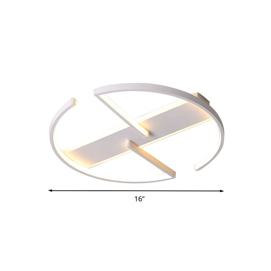 Modernist Led Flush Mount Ceiling Fixture - Acrylic Symmetric Circular Design (16/19.5 Wide) Bedroom