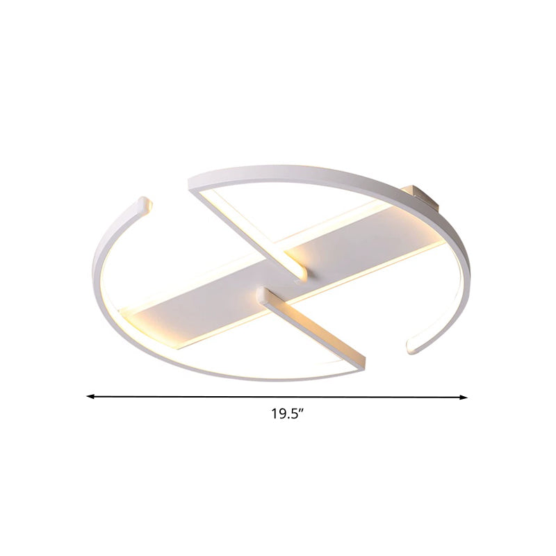 Modernist Led Flush Mount Ceiling Fixture - Acrylic Symmetric Circular Design (16/19.5 Wide) Bedroom
