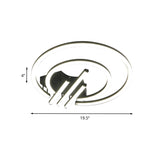 Contemporary Black Circular Led Flush Mount Ceiling Light 15/19.5 Wide Warm/White Acrylic Fixture