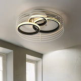 Contemporary Acrylic Flush Mount Ceiling Light With Overlapping Rings - 16’/19.5’ Wide Led