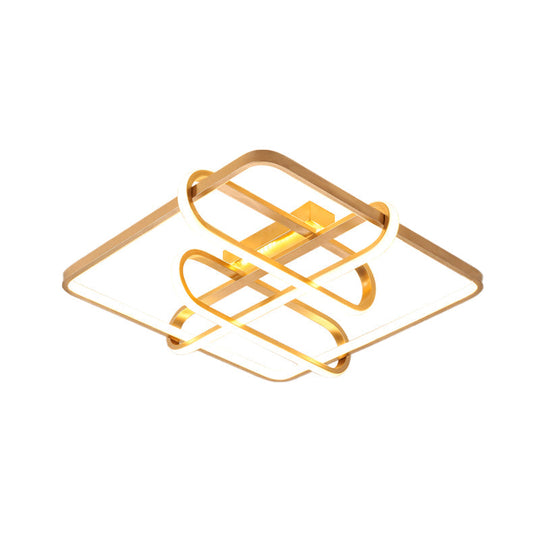 Contemporary Gold Led Acrylic Flush Mount Ceiling Light - 16.5’/20.5’ Wide