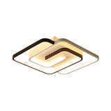 Modernist Black And White Led Flush Mount Ceiling Light For Bedroom 18/21.5 Wide