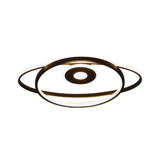 Minimalist Geometric Frame Led Flush Pendant Light For Bedroom With Warm/White Lighting