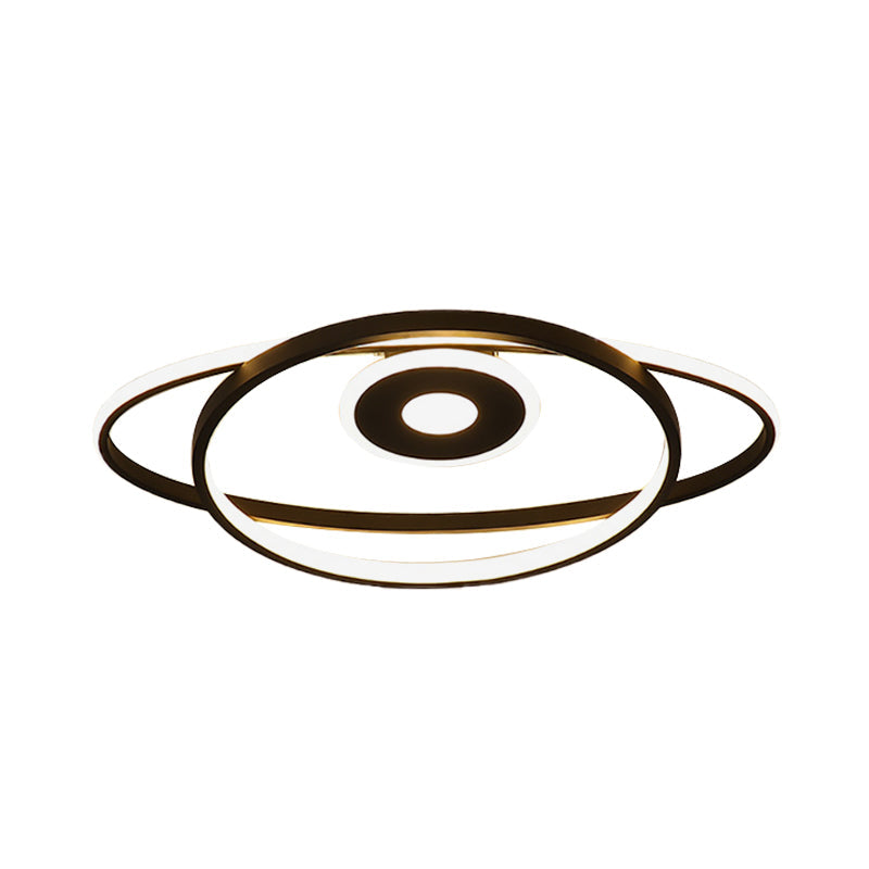 Minimalist Geometric Frame Led Flush Pendant Light For Bedroom With Warm/White Lighting