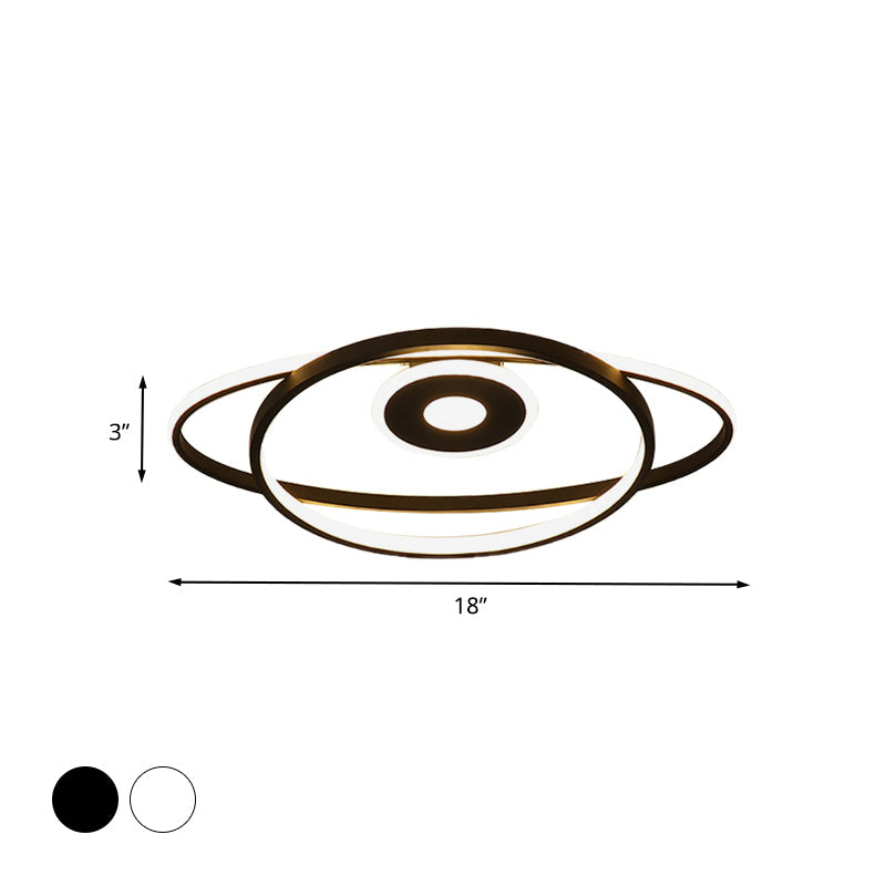 Minimalist Geometric Frame Led Flush Pendant Light For Bedroom With Warm/White Lighting