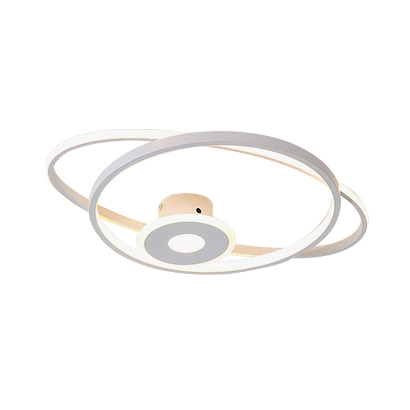 Minimalist Geometric Frame Led Flush Pendant Light For Bedroom With Warm/White Lighting