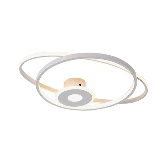 Minimalist Geometric Frame Led Flush Pendant Light For Bedroom With Warm/White Lighting