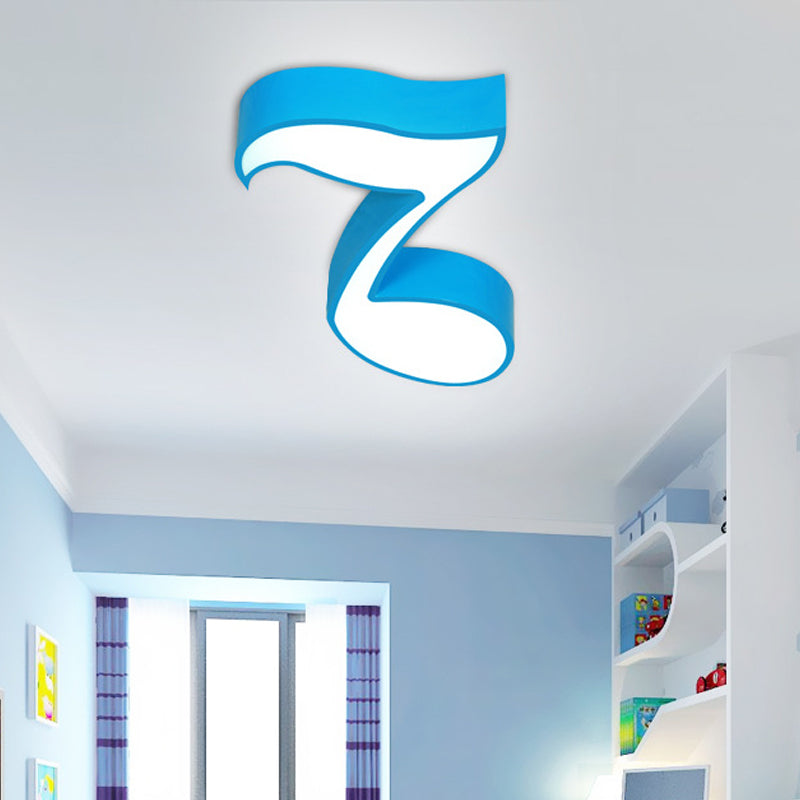 Musical Note Led Ceiling Lamp In Red/Green/Yellow For Kindergarten