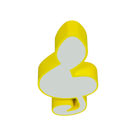 Musical Note Led Ceiling Lamp In Red/Green/Yellow For Kindergarten