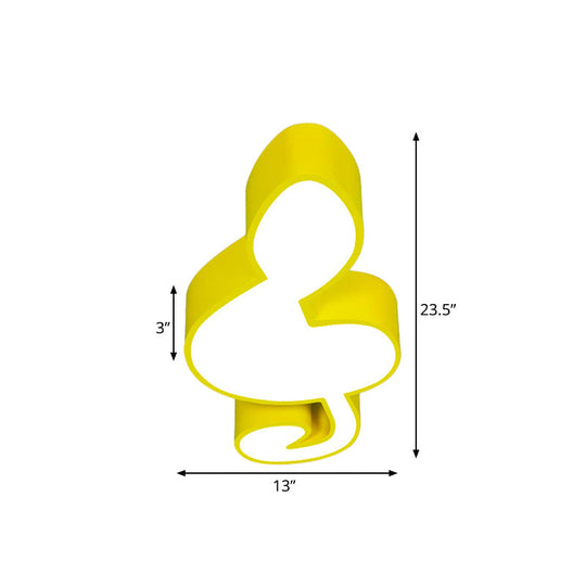 Musical Note Led Ceiling Lamp In Red/Green/Yellow For Kindergarten