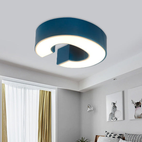 Kid’s Alphabet Led Flush Mount Light Fixture For Kindergarten - Green/Red/Blue Colors