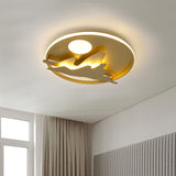 Golden Nordic Mountain/Starfish Acrylic Led Flush Light For Bedroom Gold / Mountain