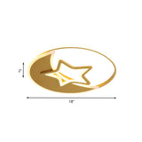 Contemporary Gold Led Ceiling Lamp With Star/Loving Heart Acrylic Shade - Flush Mount Fixture For