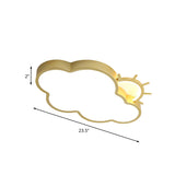 Minimalist Led Acrylic Cloud Flush Mount Lamp In Gold For Bedroom Ceiling