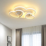 Minimalist Heart Design Led Flush Mount Ceiling Light Fixture - Acrylic White/Pink/Gold Finish